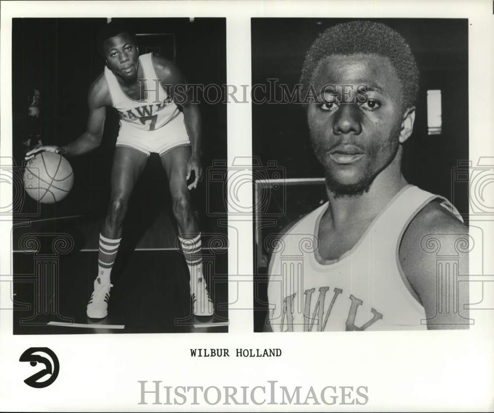 1975 Press Photo Atlanta Hawk Basketball Player Wilbur Holland In Practice- Historic Images