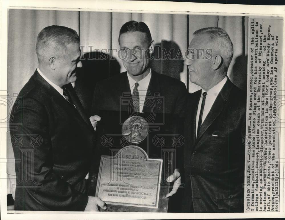 1964 Press Photo Collegiate Football's Woody Hayes, Don Faurot And Len Casanova- Historic Images