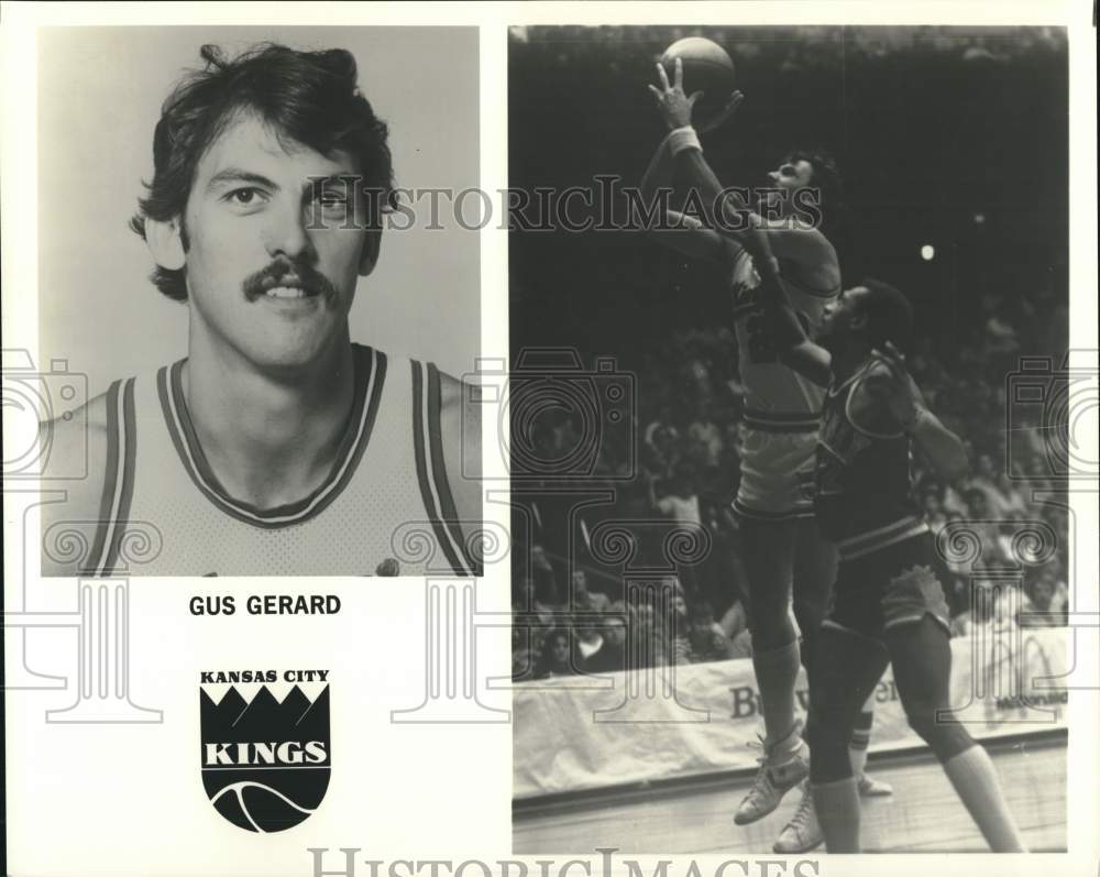 1979 Press Photo Kansas City Kings Basketball Player Gus Gerard In Game Action- Historic Images