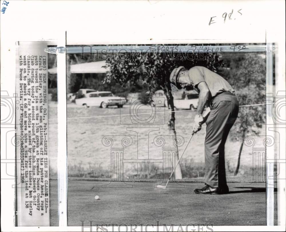 1968 Press Photo Kermit Zarley during Bob Hope Golf Classic at the Bermuda Club- Historic Images