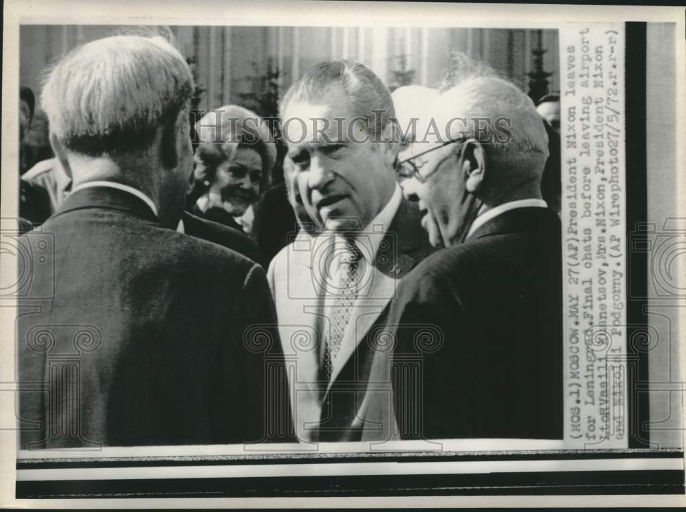1972 Press Photo US President Nixon & Soviet President Nikolai Podgorny, Moscow