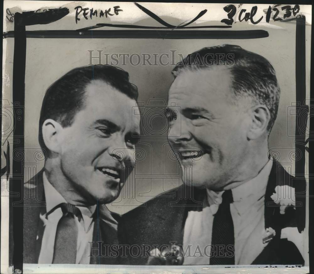 1960 Press Photo Richard M Nixon & Lodge - piw01270