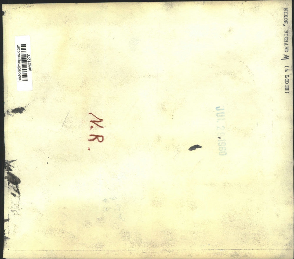 1960 Press Photo Richard M Nixon & Lodge - piw01270