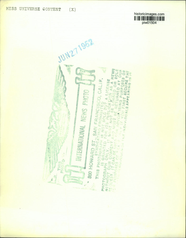 1952 Press Photo Miss Universe contestants Olga L. Castillo & Gladys Lopez, CA