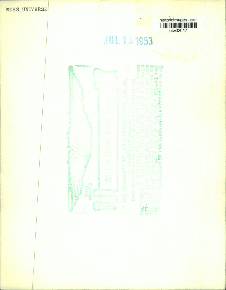 1953 Press Photo Alicia Ibanez and Elyane Cortois, Miss Universe Contestants