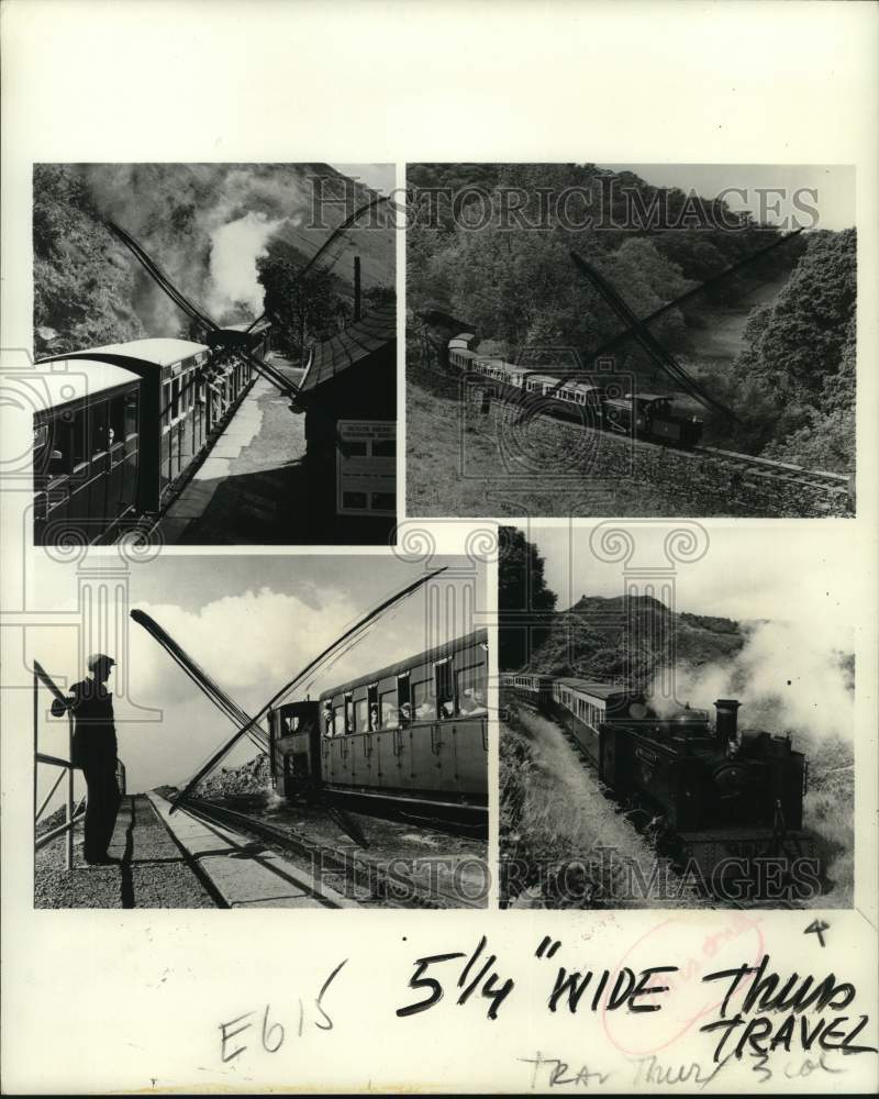 1974 Press Photo Beautiful scenery of mountains in Wales' Railway system