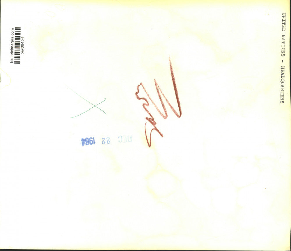 1964 Press Photo Diagram of bazooka shell attack on the United Nations, New York