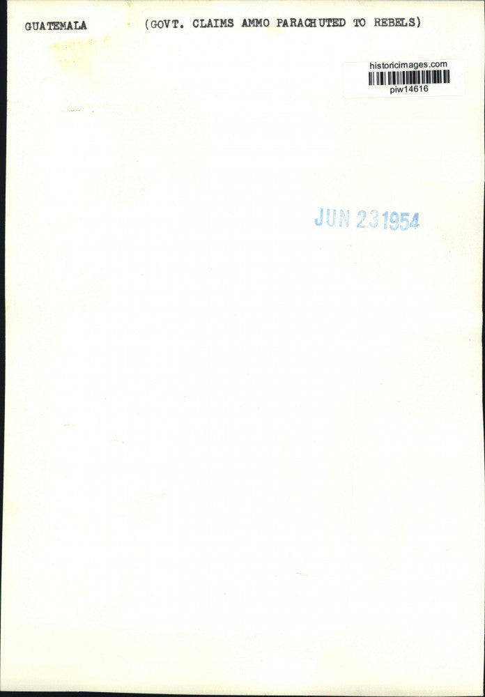 1954 Press Photo Airdropped rifles & machine guns to Tiquisate rebels,Guatemala