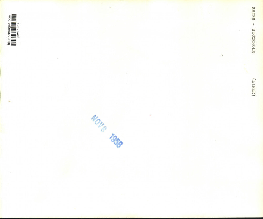 1956 Press Photo Swedish-American ship "Stockholm" on maiden trip off NY coast