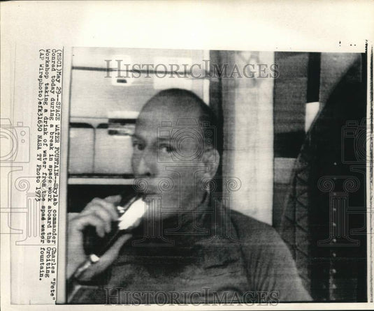 1973 Press Photo Astronaut Charles Conrad aboard space station "Skylab"