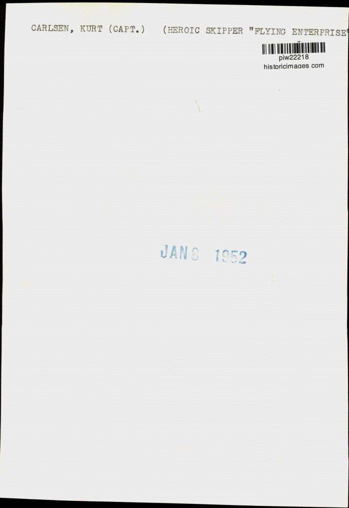 1951 Press Photo "Flying Enterprise" ship captain Kurt Carlsen in Woodbridge, NJ