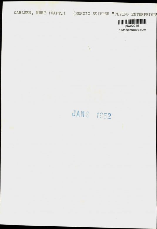 1951 Press Photo "Flying Enterprise" ship captain Kurt Carlsen in Woodbridge, NJ