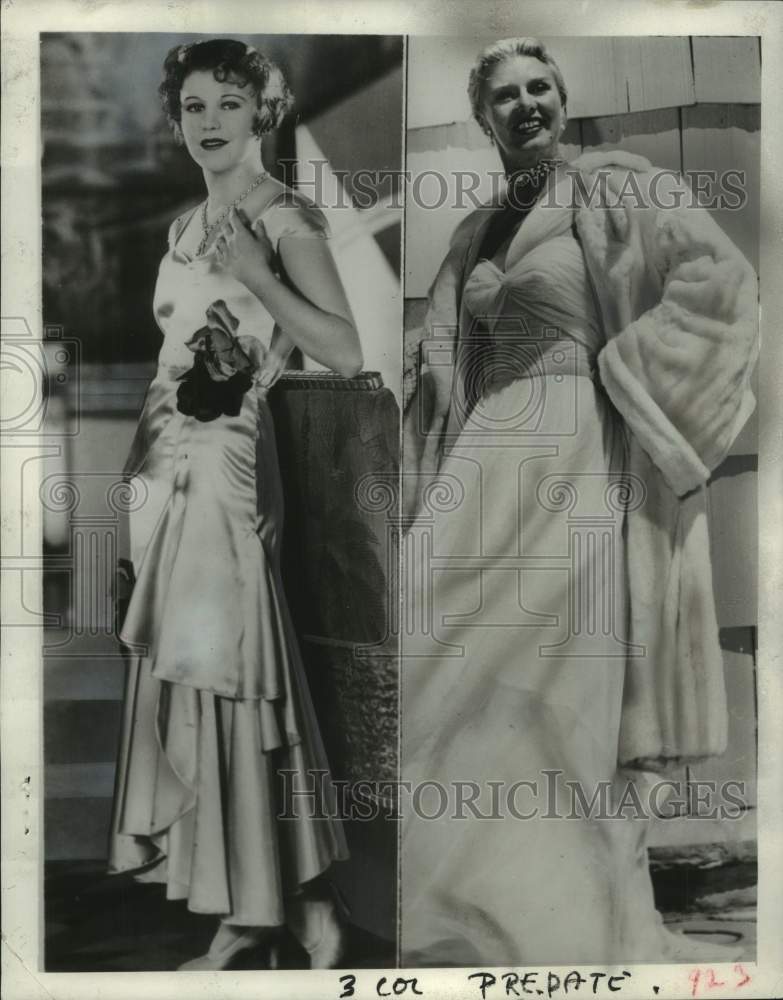 1952 Press Photo Actress Ginger Rogers Modeling Gowns - pix03595