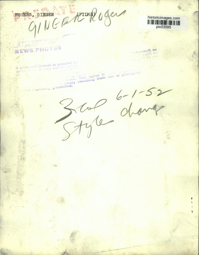 1952 Press Photo Actress Ginger Rogers Modeling Gowns - pix03595