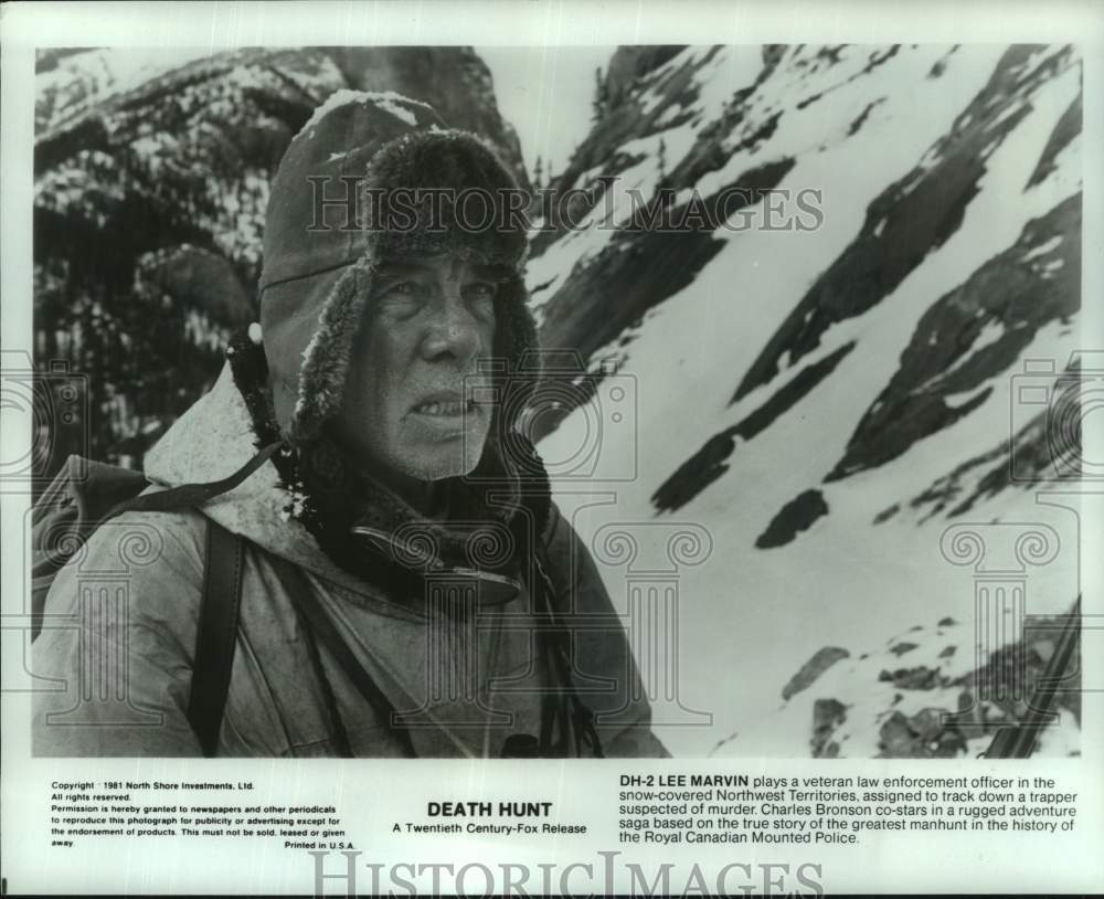 1981 Press Photo Actor Lee Marvin Starring in &quot;Death Hunt&quot; Movie Scene- Historic Images