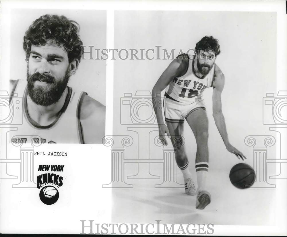 1975 Press Photo New York Knicks&#39; Phil Jackson in his jersey dribbling a ball- Historic Images