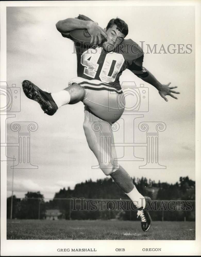 1969 Press Photo Football player Greg Marshall of Oregon in action - pix11897- Historic Images
