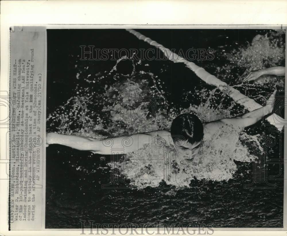 1965 Press Photo Swimmer Walter Richardson, 100-yard butterfly champion, CT- Historic Images