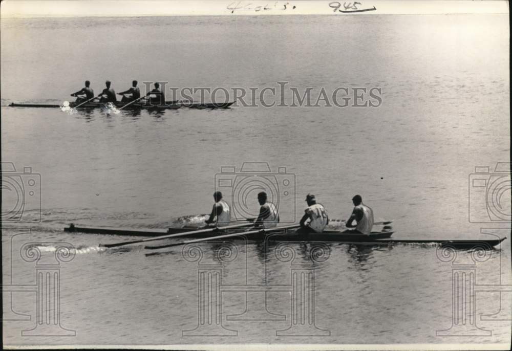 1960 Press Photo Lake Washington Rowing Club, US Olympic trials, Lake Onondaga- Historic Images