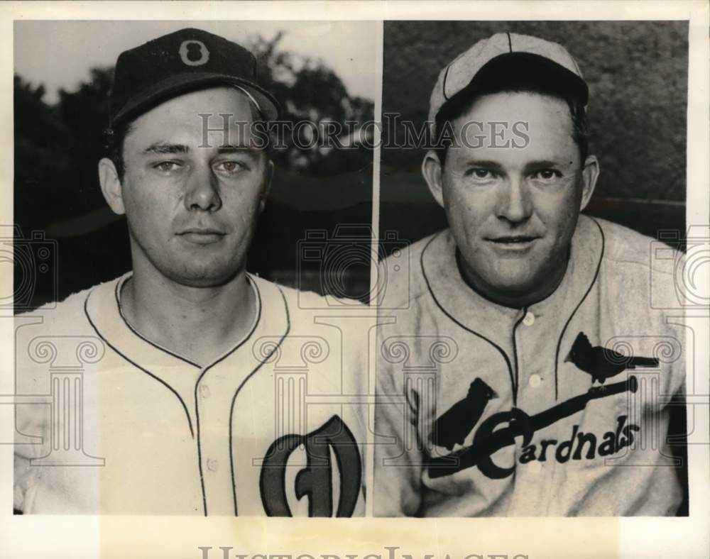 1946 Press Photo Oneonta Red Sox&#39;s William Hornsby &amp; Roger &quot;Rajah&quot; Hornsby, NY- Historic Images