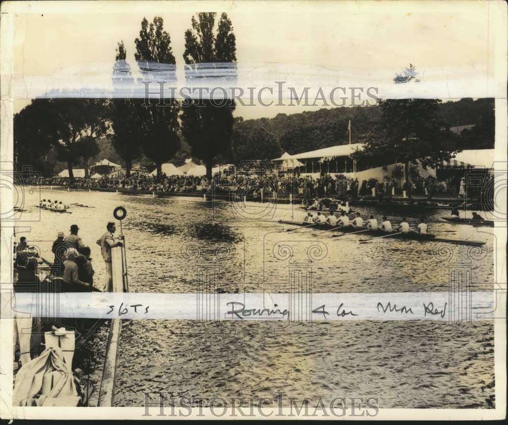 1937 Press Photo Crowd watching a crews competition, Thames Challenge- Historic Images