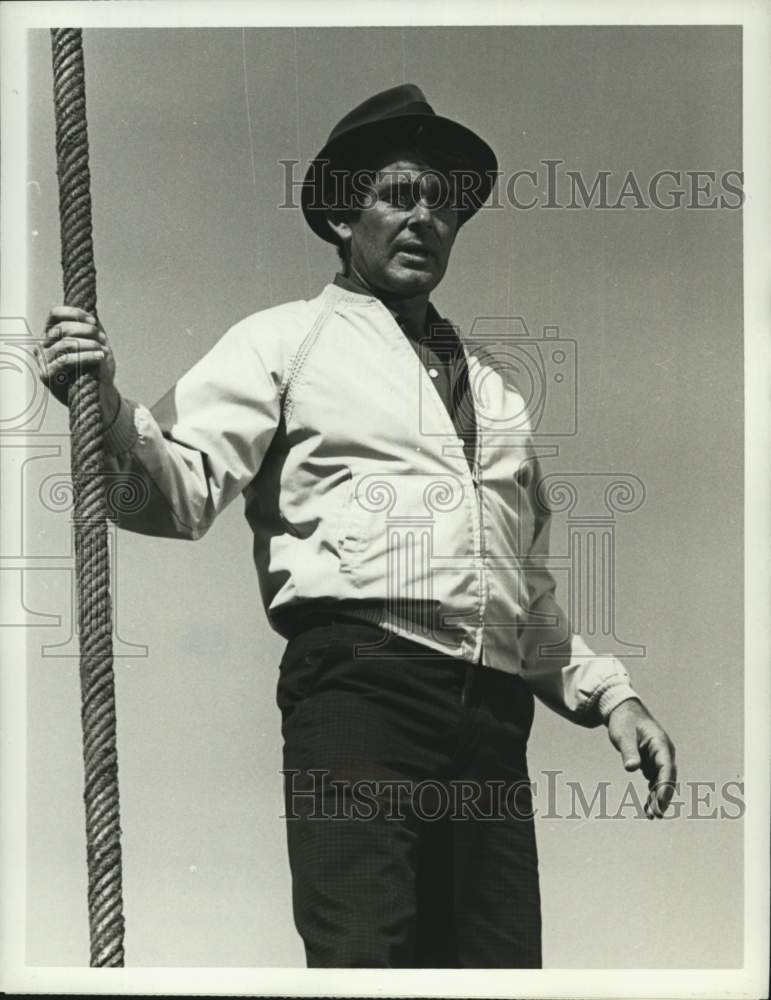 1965 Press Photo Stuntman Stuart Whitman stars in &quot;The Highest Fall of All&quot;- Historic Images
