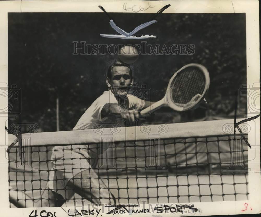 1950 Press Photo Tennis player Jack Kramer during tennis match - pix17211- Historic Images