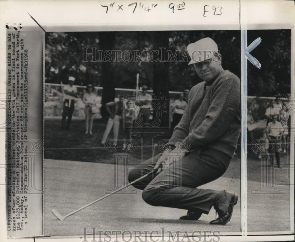 1968 Press Photo Billy Casper, Colonial National Invitation Golf Tournament, TX- Historic Images