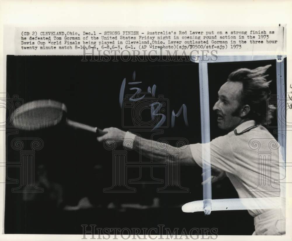 1973 Press Photo Tennis player Rod Laver, Davis Cup World Finals, Cleveland, OH- Historic Images