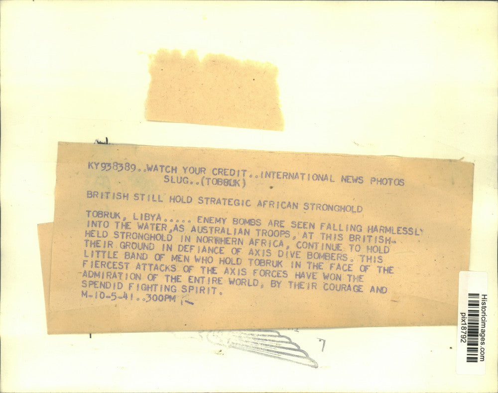 1941 Press Photo Australian troops holds British held stronghold, Tobruk, Libya