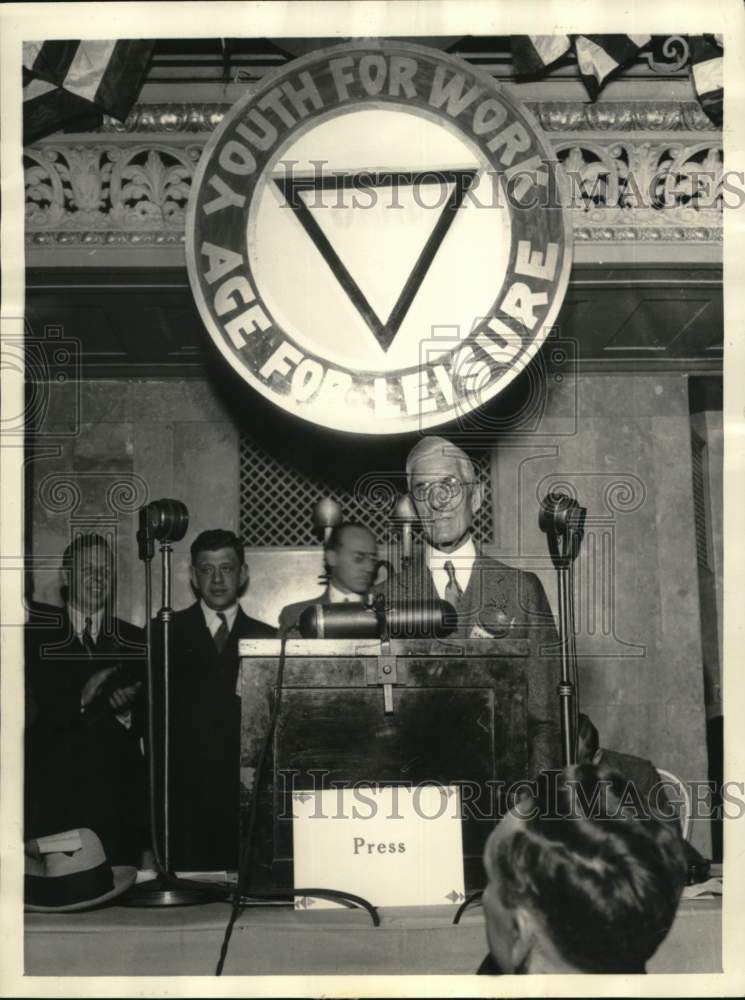 1935 Press Photo Dr. Francis E. Townsend Speaking at Chicago Convention- Historic Images