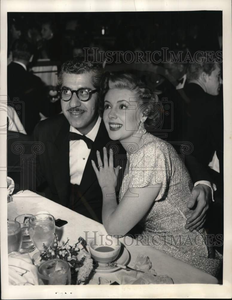 1950 Press Photo Marie McDonald &amp; Husband Harry Karl at Gala Dinner Party- Historic Images