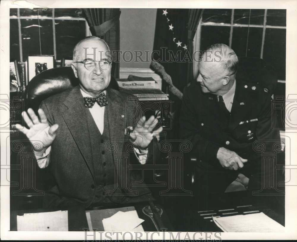 1951 Press Photo Harry S. Truman with Dwight D. Eisenhower - pix23775- Historic Images