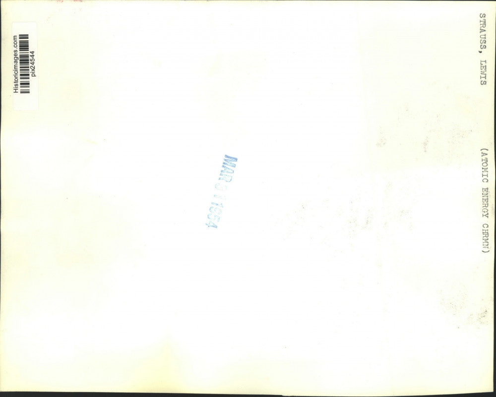 1954 Press Photo AEC Chairman Lewis Strauss & President Dwight Eisenhower