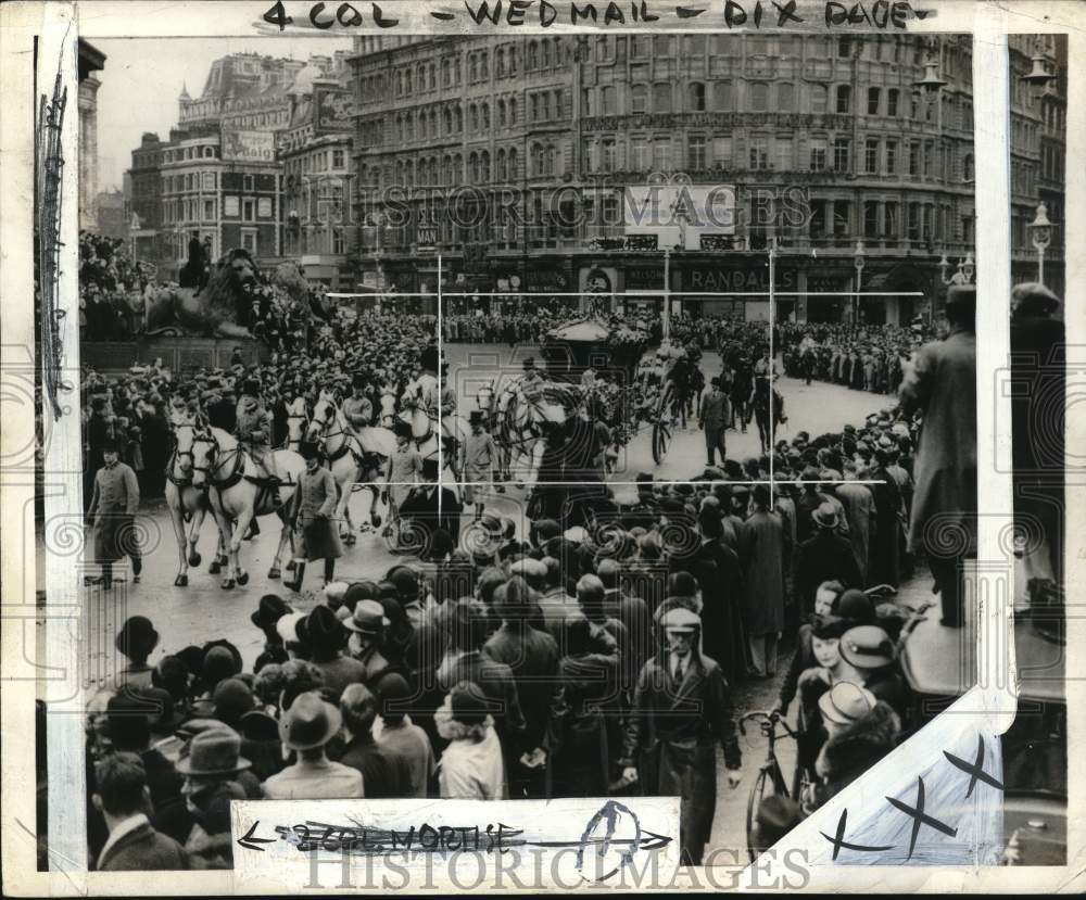 1937 Press Photo George VI Coronation Rehearsal at Trafalgar Square, London- Historic Images