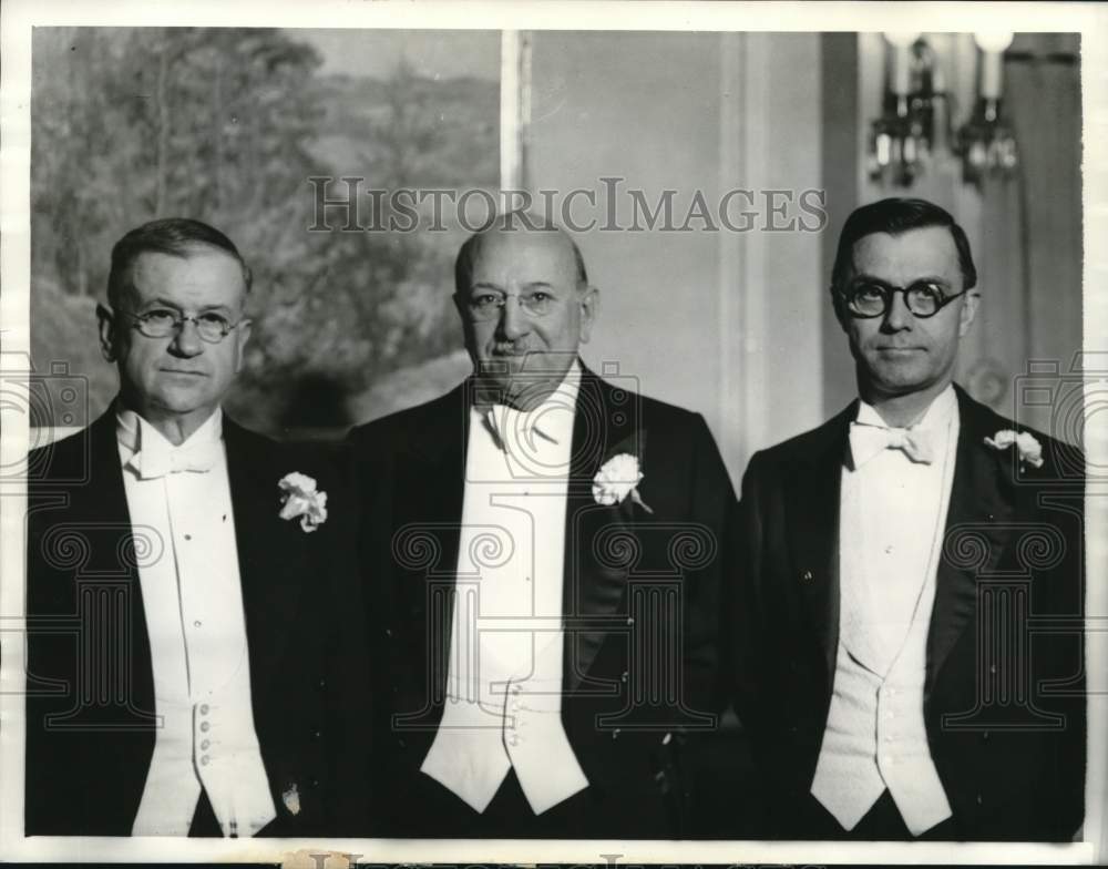 1936 Press Photo Governor Eugene Talmadge, Harold Ickes & Henry Horner in IL- Historic Images