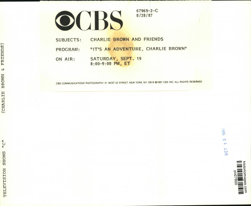 Load image into Gallery viewer, 1987 Press Photo Scene from "It's an Adventure, Charlie Brown" on CBS-TV
