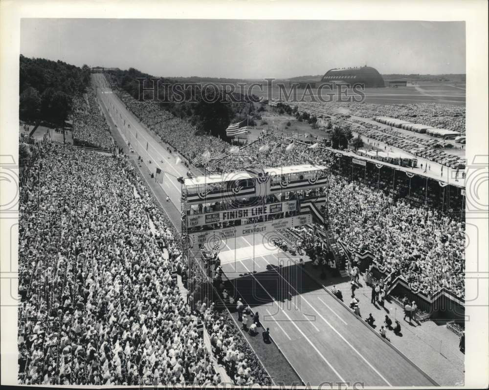 1950 Press Photo Crowd of spectators at soap box derby track in Akron, Ohio- Historic Images