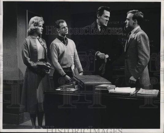 1956 Press Photo Actor Robert Culp & co-stars in a scene - pix29092- Historic Images
