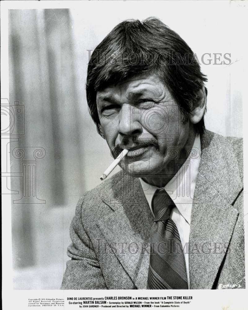1973 Press Photo Actor Charles Bronson stars in &quot;The Stone Killer&quot; - pix37709- Historic Images