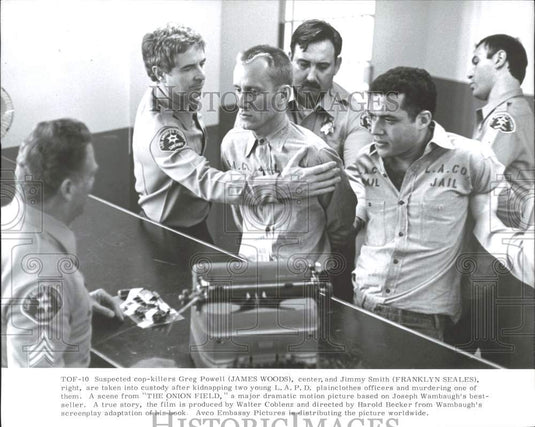1981 Press Photo James Woods, Franklyn Seales & co-stars in "The Onion Field"- Historic Images