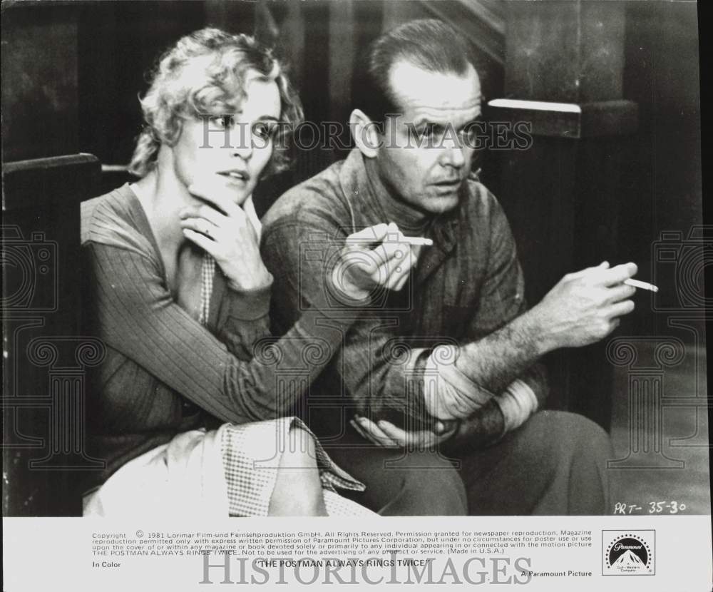 1981 Press Photo Jack Nicholson, Jessica Lange: "The Postman Always Rings Twice"