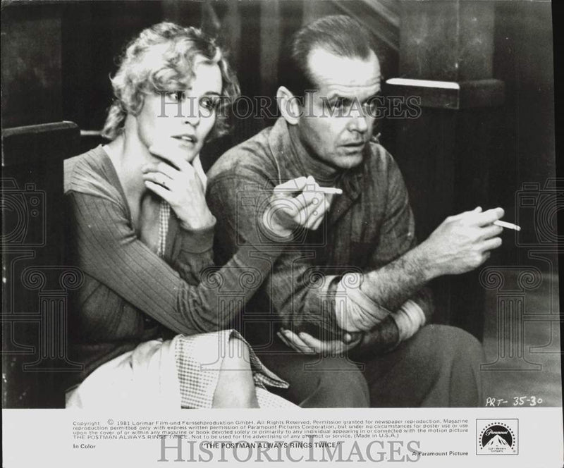Load image into Gallery viewer, 1981 Press Photo Jack Nicholson, Jessica Lange: "The Postman Always Rings Twice"
