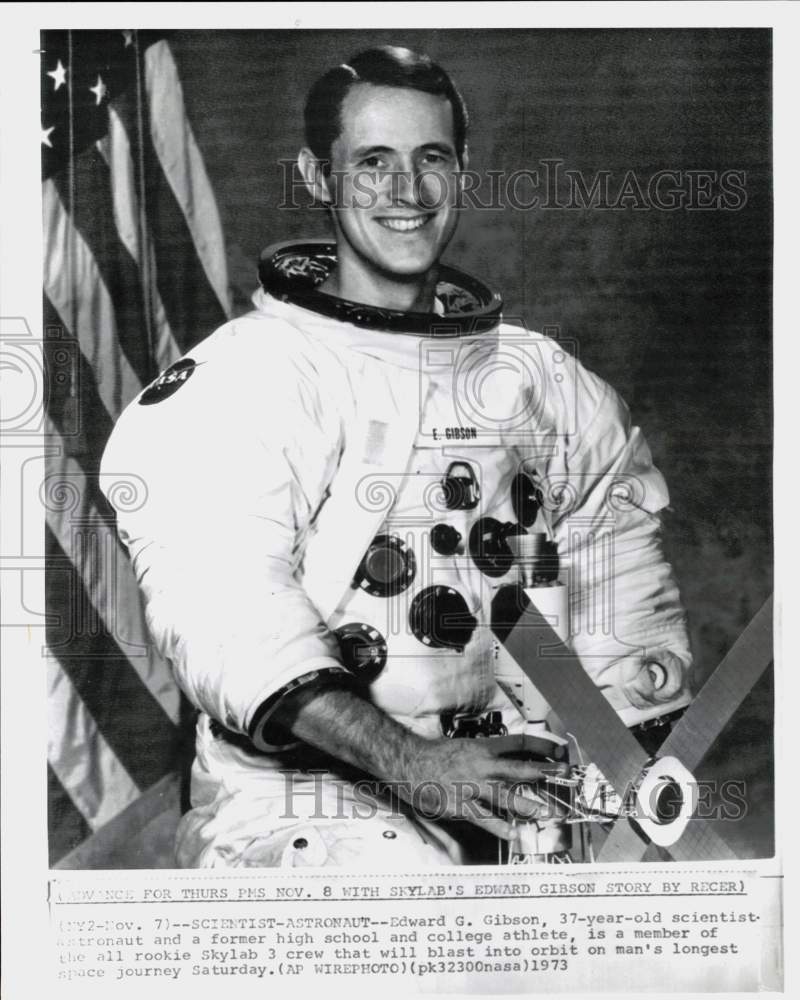 1973 Press Photo Mission &quot;Skylab III&quot; astronaut &amp; scientist Edward G. Gibson- Historic Images