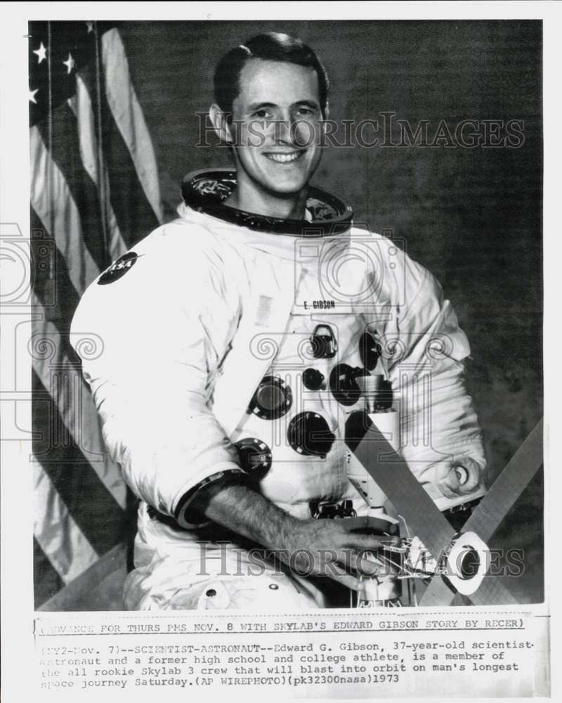 1973 Press Photo Mission "Skylab III" astronaut & scientist Edward G. Gibson- Historic Images
