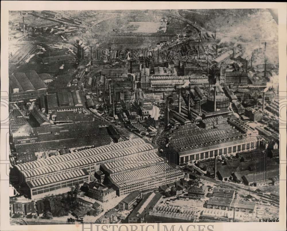 1923 Press Photo Aerial view of Krupp gun factory in Essen, Germany - pix39333- Historic Images