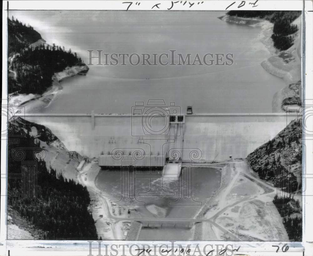 1975 Press Photo Libby Dam spans the Kootenai River in Montana - pix45466- Historic Images