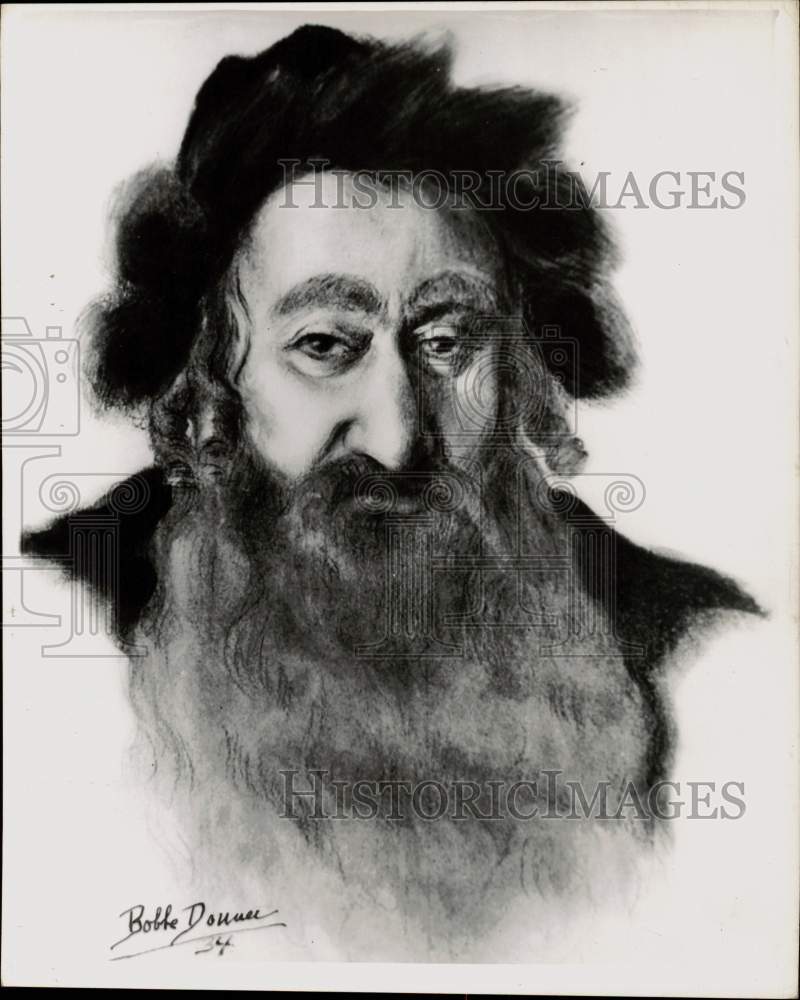 1934 Press Photo Maurice Schwartz as the Nyesheve Rabbi in Yoshe Kalb