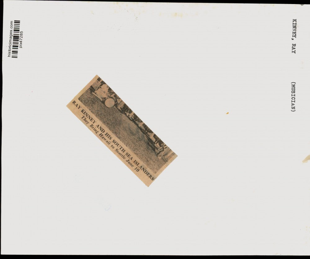 Press Photo Ray Kinney and his South Sea Islanders to perform in Seattle