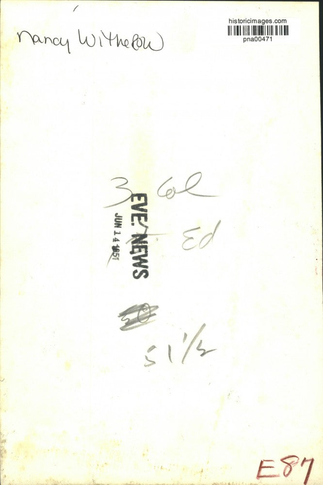 1951 Press Photo Nancy Witherow Gets Help with Crutches - pna00471